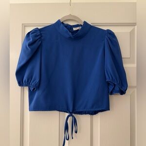 TCEC Blue Puff Sleeve Top